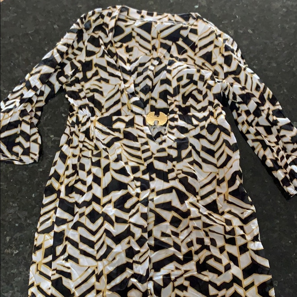 Trina Turk gold and black cotton swim cover up